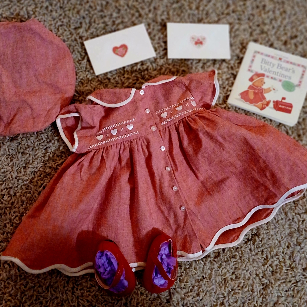 Charming Red BITTY BABY DOLL Dress with Accessories